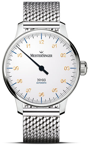 MeisterSinger : Nº3 43mm White with Gold - The Independent Collective