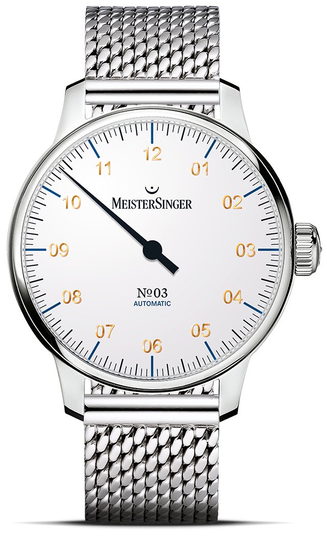 MeisterSinger : Nº3 43mm White with Gold - The Independent Collective