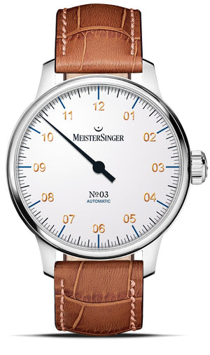 MeisterSinger : Nº3 43mm White with Gold - The Independent Collective