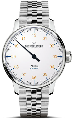 MeisterSinger : Nº3 43mm White with Gold - The Independent Collective