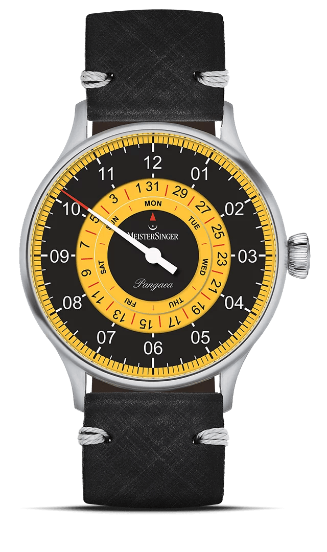 MeisterSinger : Pangaea Day Date Black & Yellow Ltd - The Independent Collective