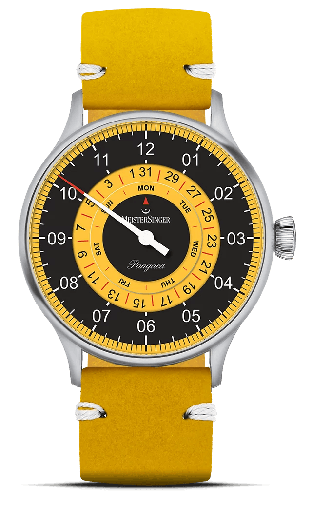 MeisterSinger : Pangaea Day Date Black & Yellow Ltd - The Independent Collective